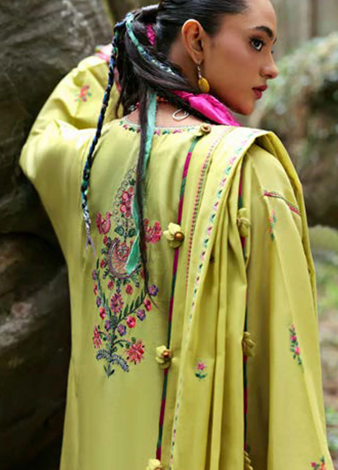 Zaha By Khadijah Shah Embroidered Lawn Suits Unstitched 3 Piece ZL25NL D-14 B Rhea - Summer Collection