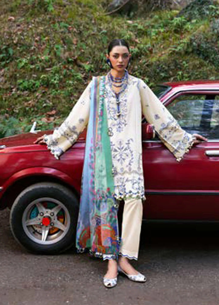 Zaha By Khadijah Shah Embroidered Lawn Suits Unstitched 3 Piece ZL25NL D-15 A Maya - Summer Collection