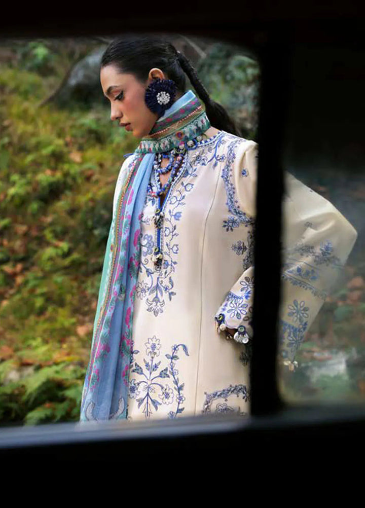 Zaha By Khadijah Shah Embroidered Lawn Suits Unstitched 3 Piece ZL25NL D-15 A Maya - Summer Collection