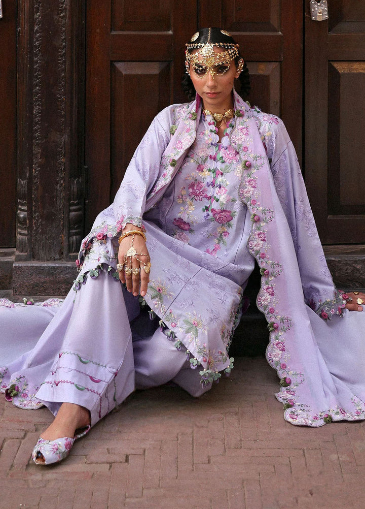 Zaha by Khadijah Shah Embroidered Lawn Suits Unstitched 3 Piece ZL25UF D-04 Nilofer - Festive Collection
