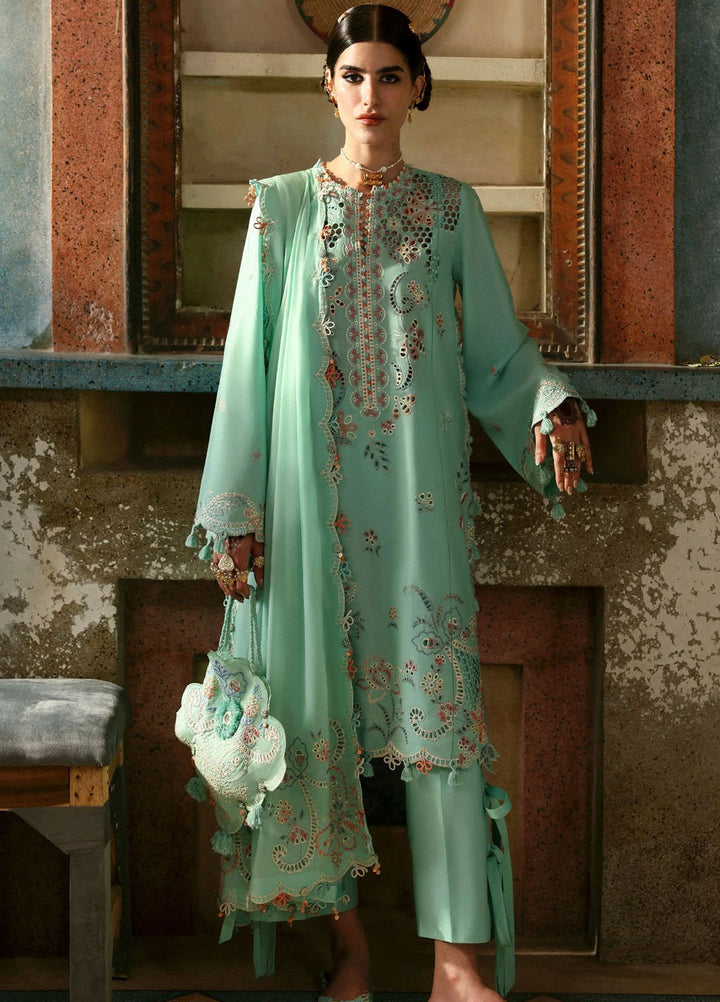 Zaha by Khadijah Shah Embroidered Lawn Suits Unstitched 3 Piece ZL25UF D-05 Seher - Festive Collection