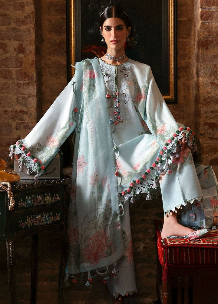 Zaha by Khadijah Shah Embroidered Lawn Suits Unstitched 3 Piece ZL25UF D-09 Khusbu - Festive Collection