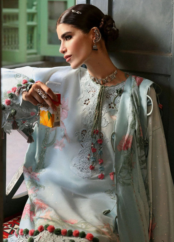 Zaha by Khadijah Shah Embroidered Lawn Suits Unstitched 3 Piece ZL25UF D-09 Khusbu - Festive Collection
