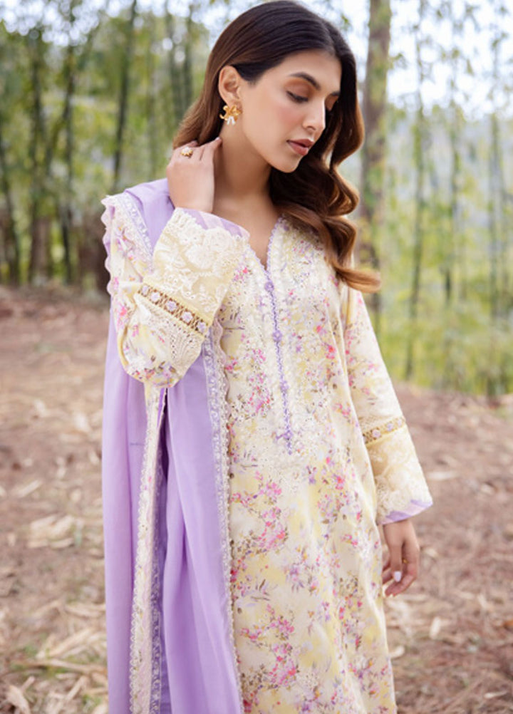 Zaha Embroidered Lawn Suits Unstitched 3 Piece ZL24-13A - Summer Collection