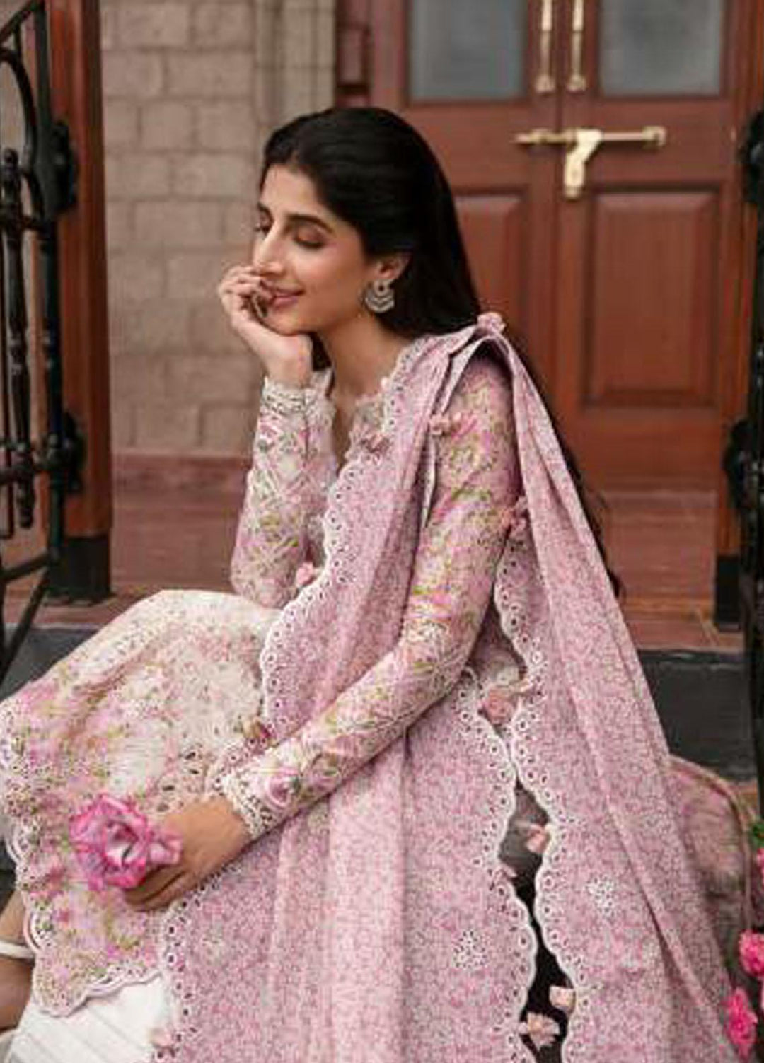 Zaha By Khadijah Shah Embroidered Lawn Suits Unstitched 3 Piece ZKS23FU ZF 23-04 Leyla - Festive Collection
