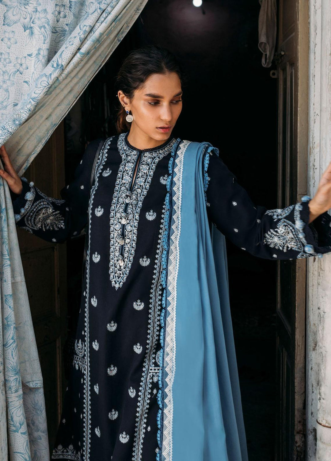 Zaha By Khadijah Shah Embroidered Khaddar Suits Unstitched 3 Piece ZKS21HM ZW-21-01 TARA - Winter Collection