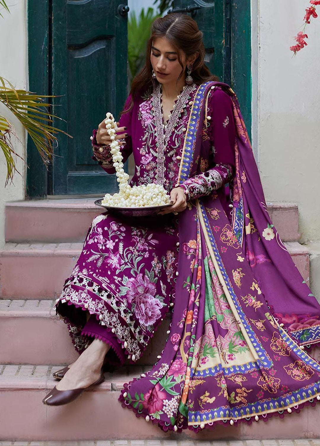 Zaha By Khadijah Shah Embroidered  Suits Unstitched 3 Piece ZKS23W ZW23-09 IRMAK - Winter Collection