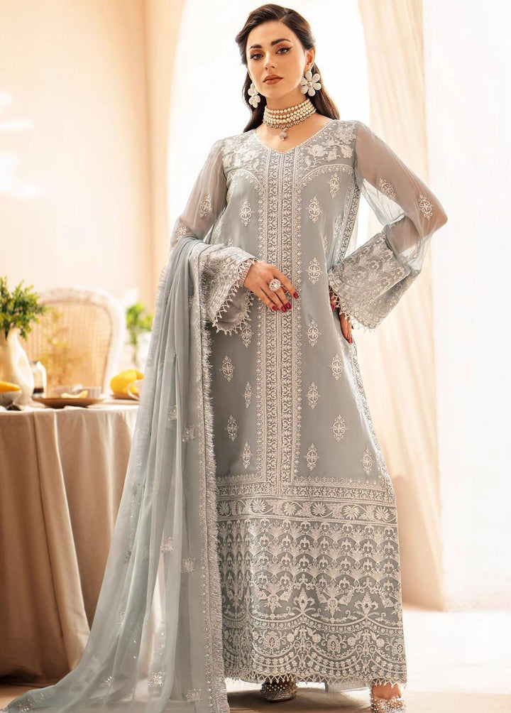 Zainab By Mashq Embroidered Chiffon Suits Unstitched 3 Piece MAQ23Z QFD-0061 Gesso - Luxury Collection