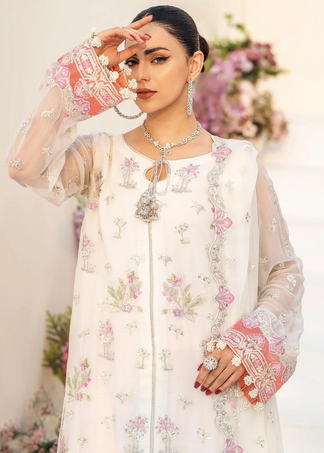 Zainab By Mashq Embroidered Chiffon Suits Unstitched 3 Piece MAQ23Z QFD-0063 Alive - Luxury Collection