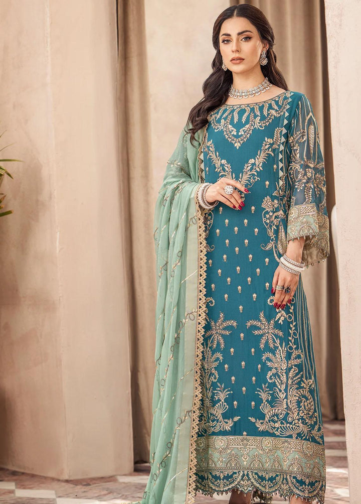 Zainab By Mashq Embroidered Chiffon Suits Unstitched 3 Piece MAQ23Z QFD-0066 Cynical - Luxury Collection