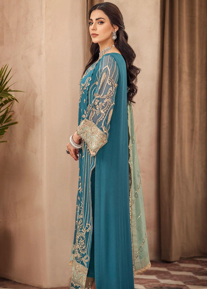 Zainab By Mashq Embroidered Chiffon Suits Unstitched 3 Piece MAQ23Z QFD-0066 Cynical - Luxury Collection