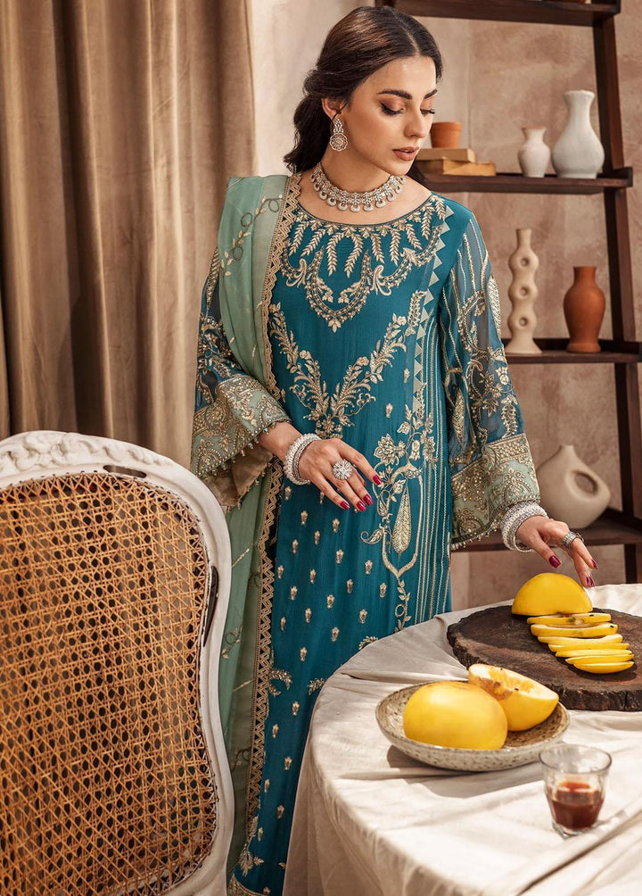 Zainab By Mashq Embroidered Chiffon Suits Unstitched 3 Piece MAQ23Z QFD-0066 Cynical - Luxury Collection