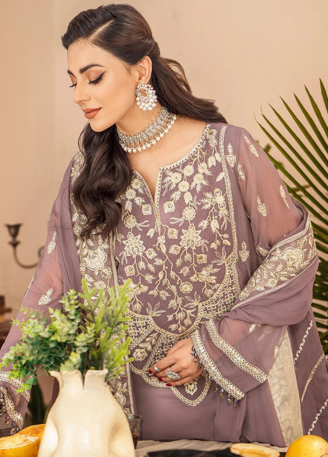 Zainab By Mashq Embroidered Chiffon Suits Unstitched 3 Piece MAQ23Z QFD-0067 Nimble - Luxury Collection