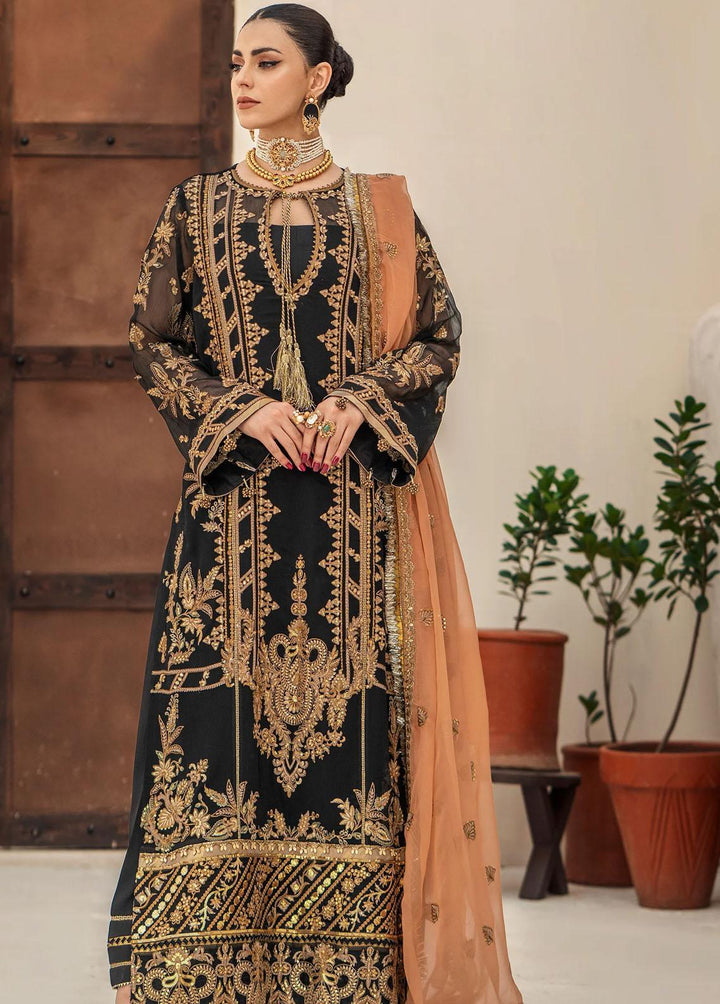 Zainab By Mashq Embroidered Chiffon Suits Unstitched 3 Piece MAQ23Z QFD-0070 Evening Aura - Luxury Collection