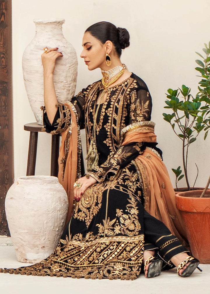 Zainab By Mashq Embroidered Chiffon Suits Unstitched 3 Piece MAQ23Z QFD-0070 Evening Aura - Luxury Collection