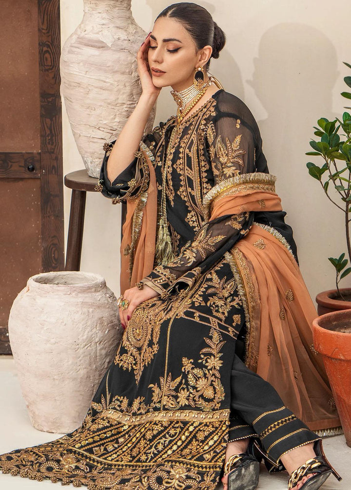 Zainab By Mashq Embroidered Chiffon Suits Unstitched 3 Piece MAQ23Z QFD-0070 Evening Aura - Luxury Collection