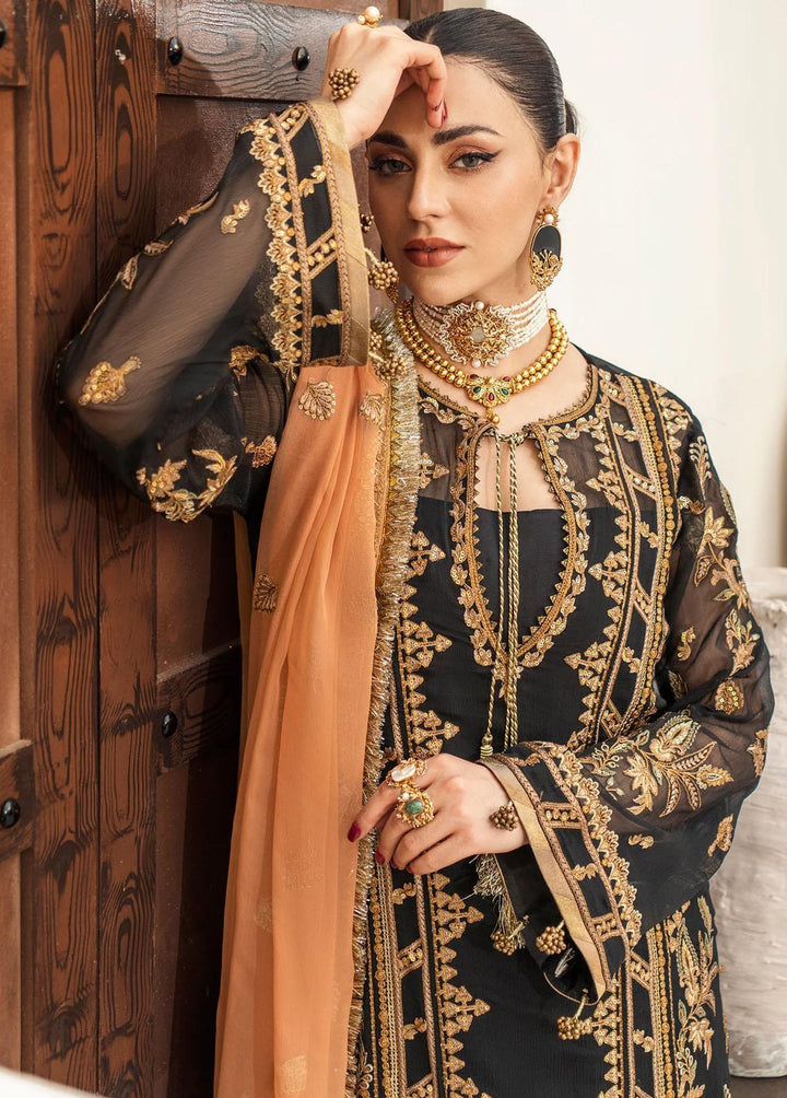 Zainab By Mashq Embroidered Chiffon Suits Unstitched 3 Piece MAQ23Z QFD-0070 Evening Aura - Luxury Collection