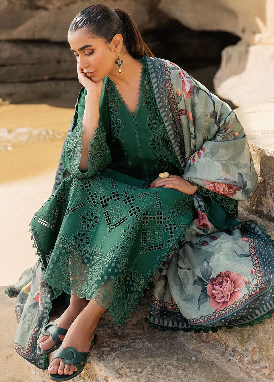 Zainab Chottani Chikankari Lawn Suits Unstitched 3 Piece ZC24CL D-1A Aysel - Summer Collection