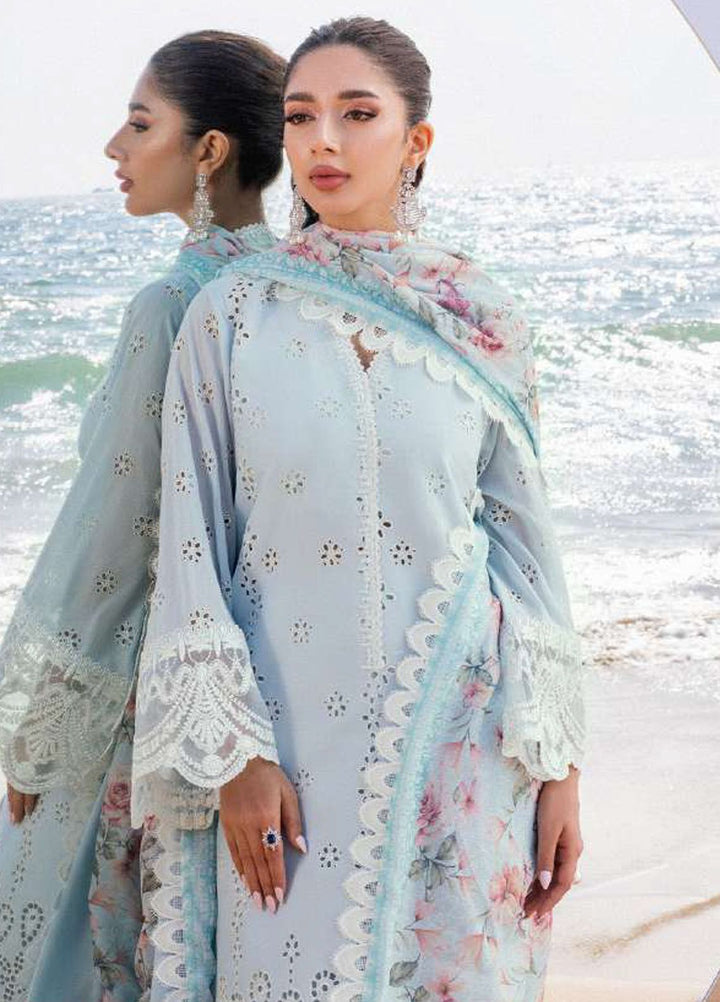 Zainab Chottani Chikankari Lawn Suits Unstitched 3 Piece ZC24CL D-2B Nora - Summer Collection