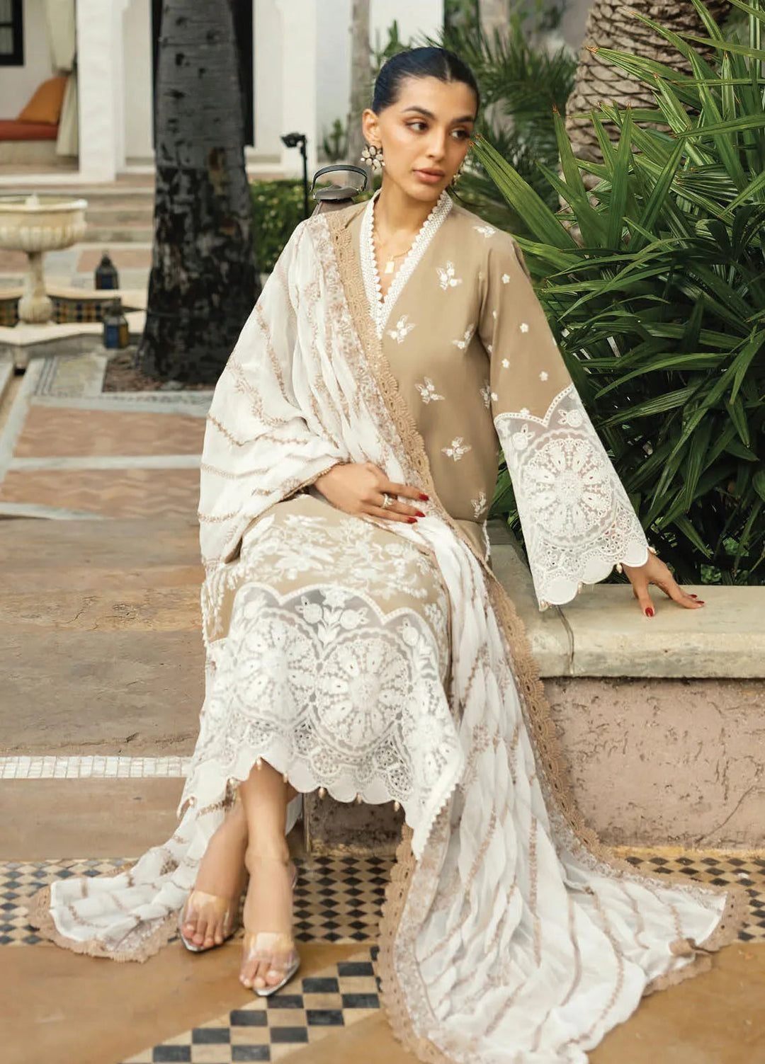 Zainab Chottani Embroidered Chikankari Suits Unstitched 3 Piece ZC25CH D11A Sia - Summer Collection