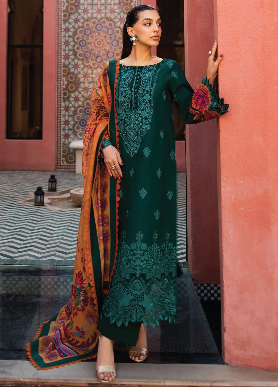 Zainab Chottani Embroidered Chikankari Suits Unstitched 3 Piece ZC25CH D6A Nia - Summer Collection