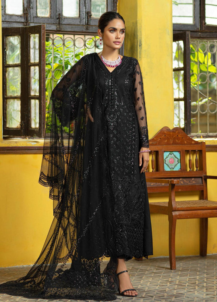 Zainab Chottani Embroidered Net Suits Unstitched 3 Piece ZC21WF Shabnam 01 - Wedding Collection