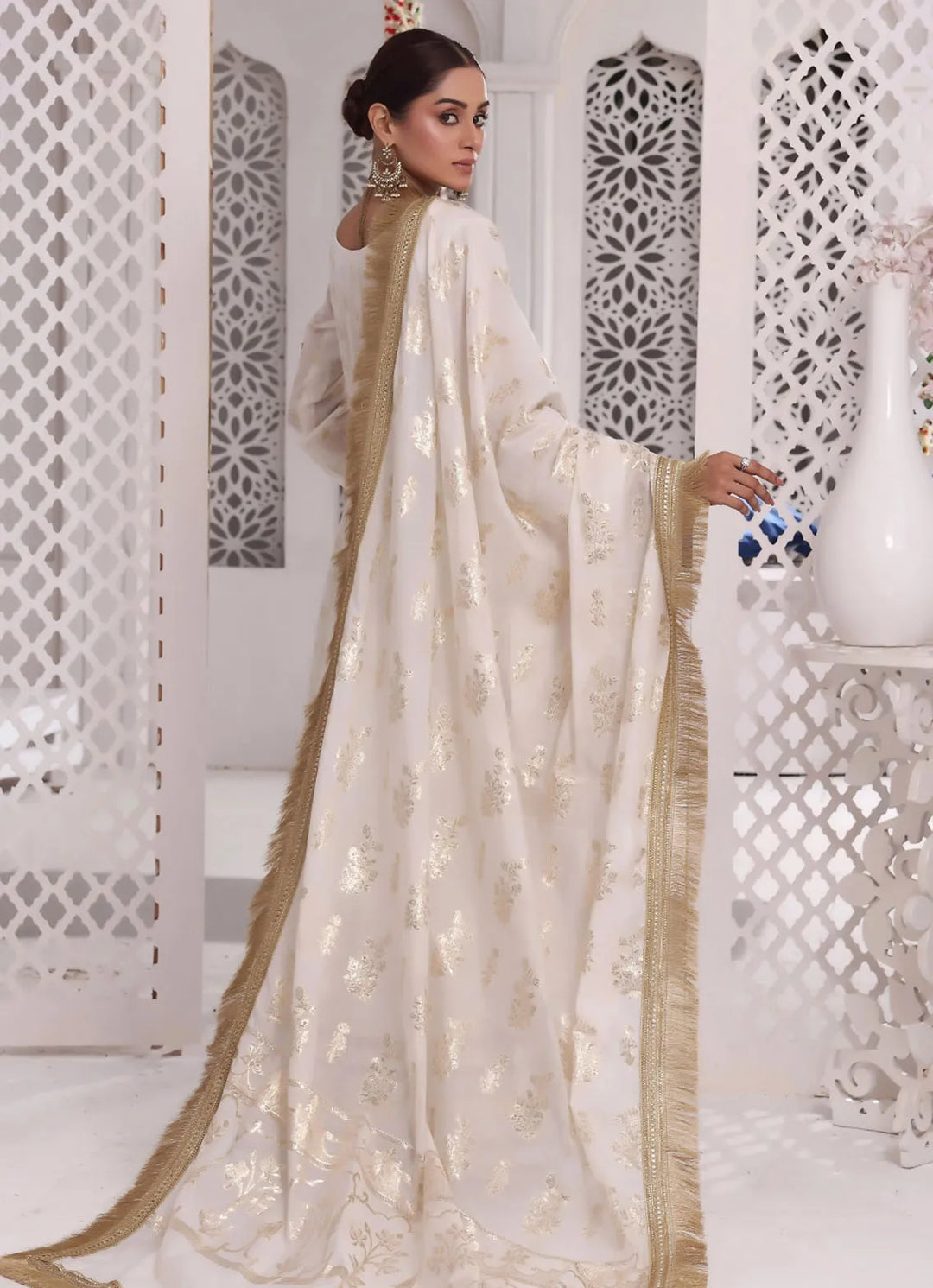 Zainab Hasan Pret Embriodered cotton 3 Piece Moonlight ZHF-86