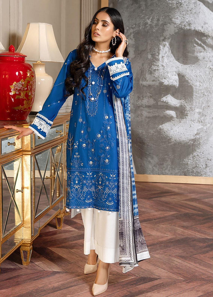 Zar-e-Gul By Zara Ali Embroidered Lawn Suits Unstitched 3 Piece ZRA22ZG ZA 8-B - Festive Collection