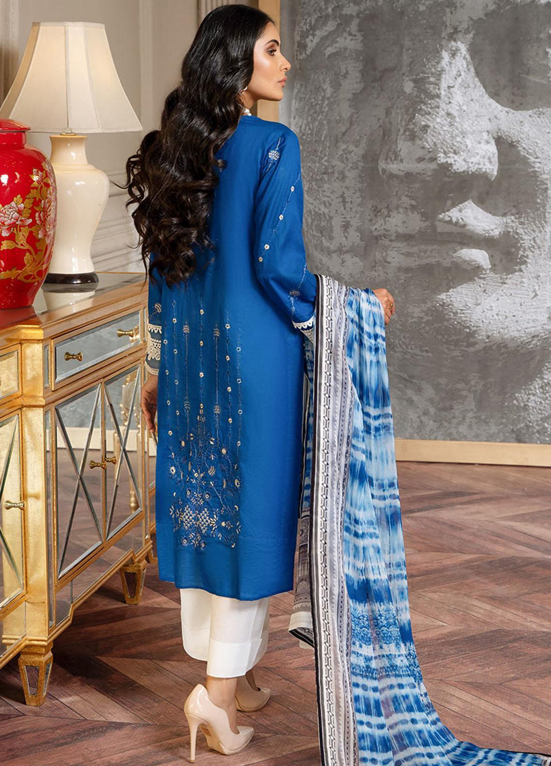 Zar-e-Gul By Zara Ali Embroidered Lawn Suits Unstitched 3 Piece ZRA22ZG ZA 8-B - Festive Collection