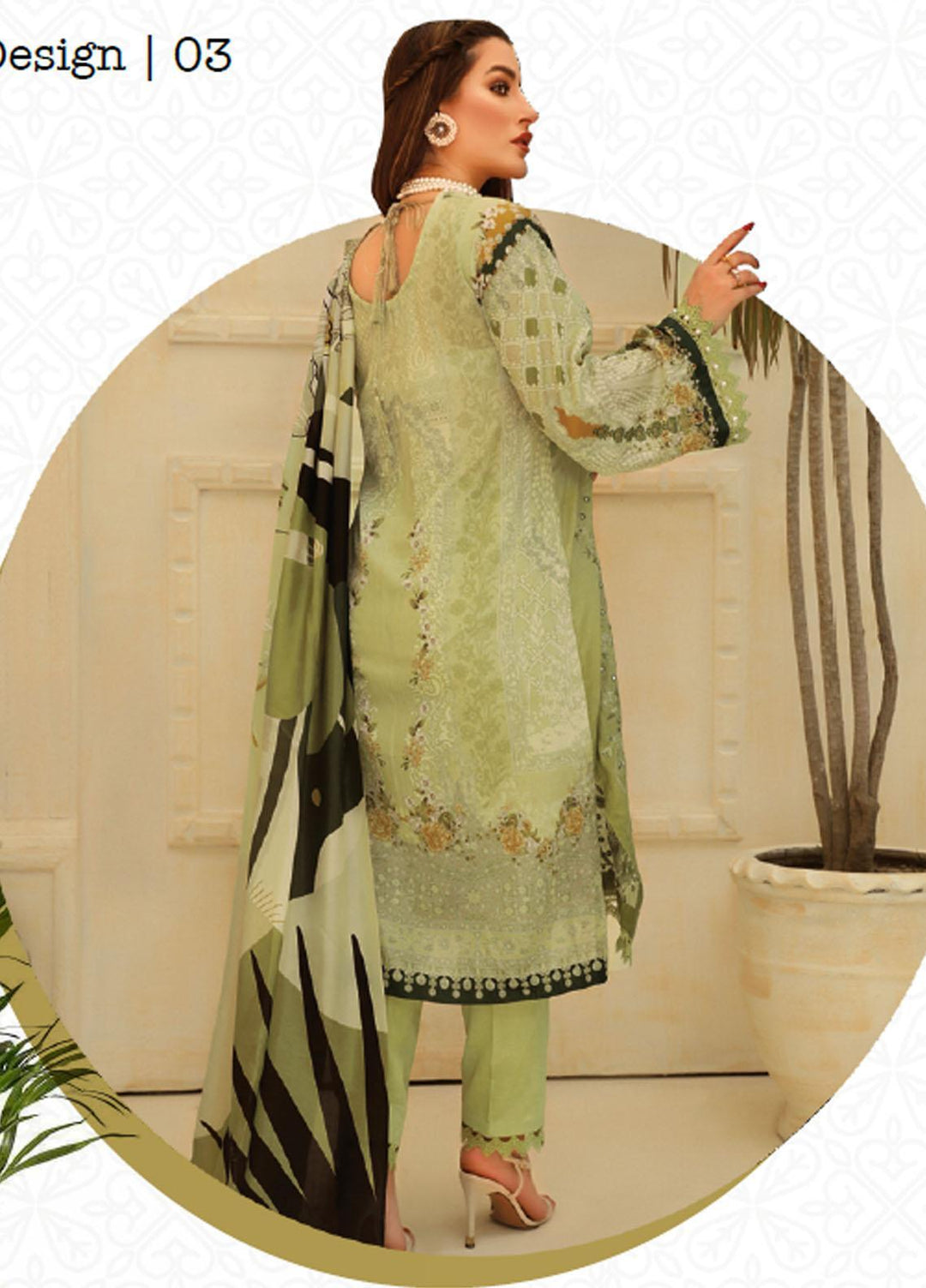 Zara Ali by Magns Textiles Embroidered Lawn Suits Unstitched 3 Piece ZRA21L 03 - Luxury Collection