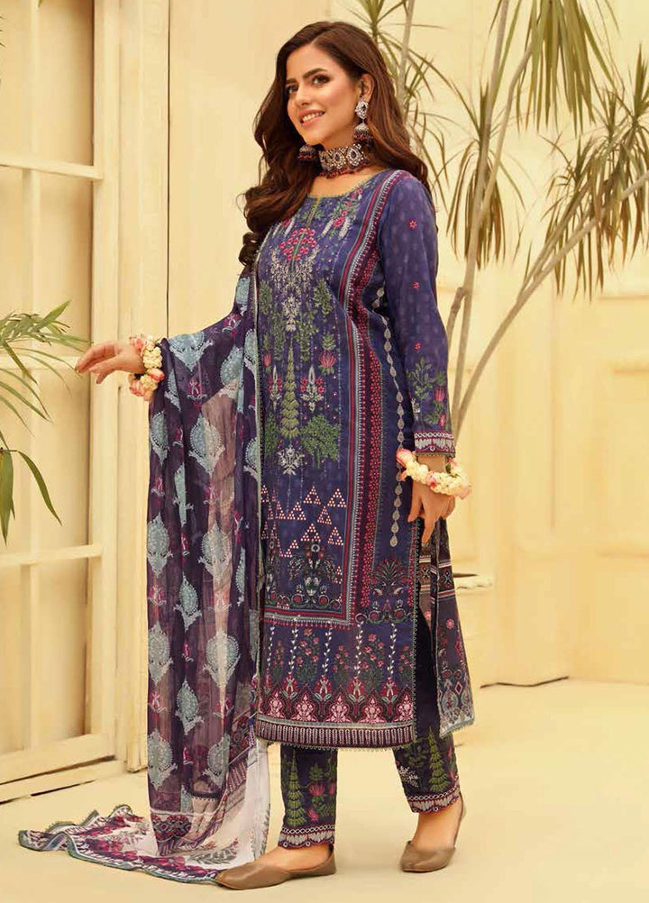 Zara Ali by Magns Textiles Embroidered Lawn Suits Unstitched 3 Piece ZRA21L 05 - Luxury Collection
