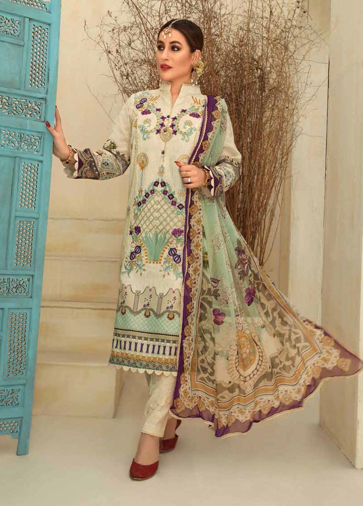 Zara Ali by Magns Textiles Embroidered Lawn Suits Unstitched 3 Piece ZRA21L 13 - Luxury Collection