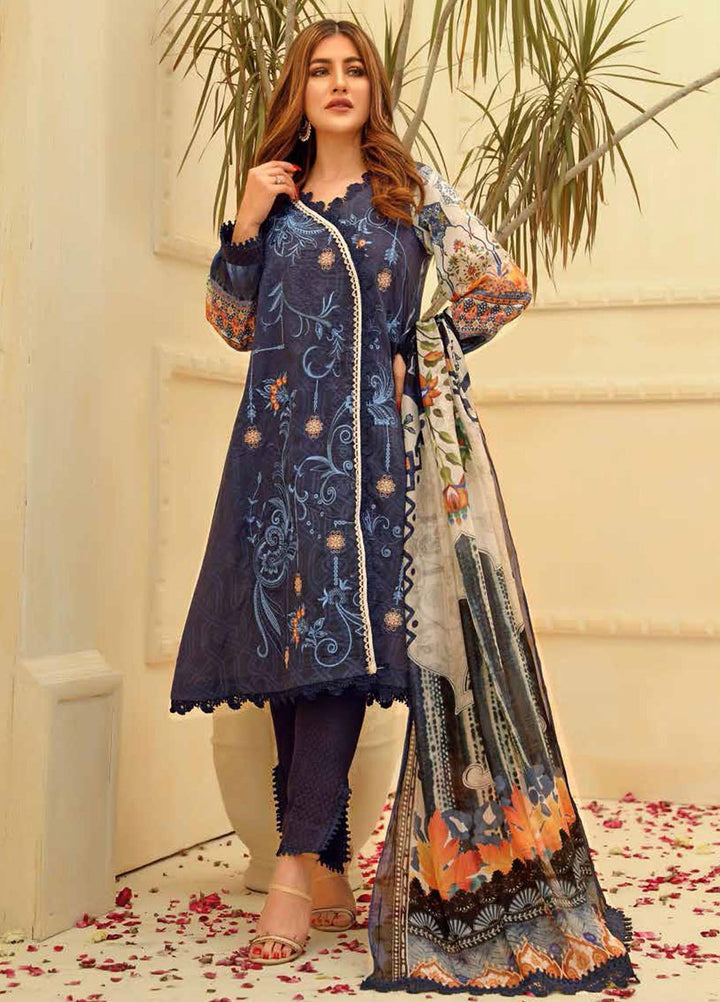 Zara Ali by Magns Textiles Embroidered Lawn Suits Unstitched 3 Piece ZRA21L 14 - Luxury Collection