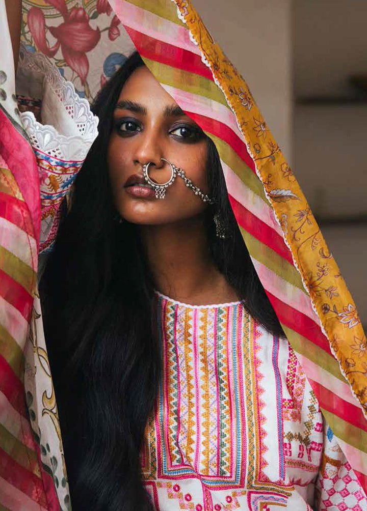 Zara Shahjahan Embroidered Lawn Suits Unstitched 3 Piece ZSJ22E Chandi B - Luxury Collection