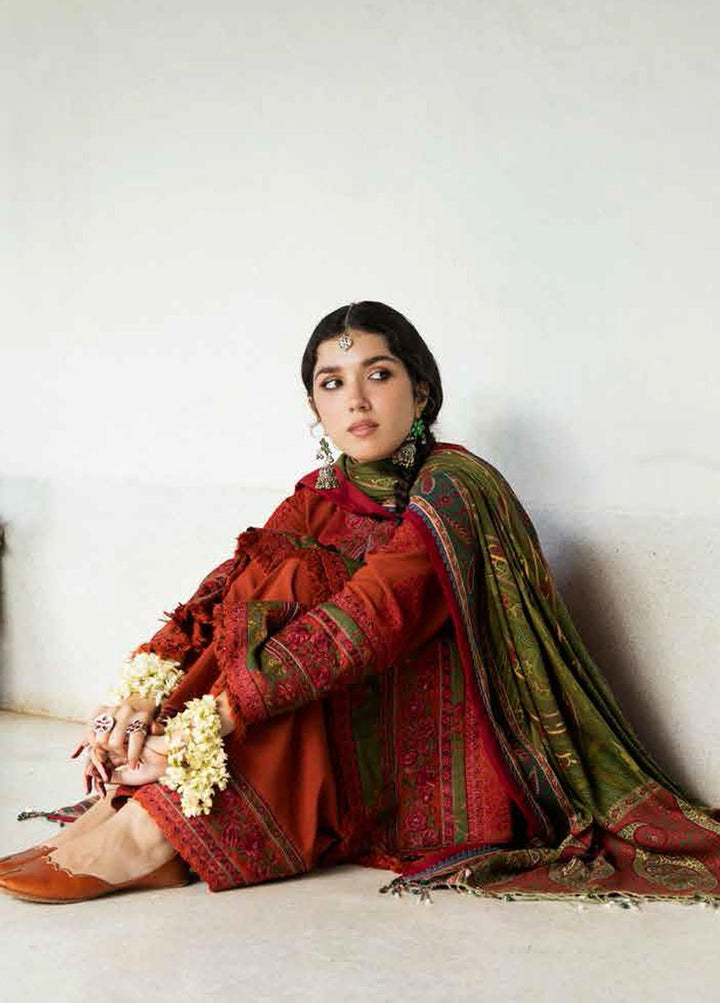 Zara Shahjahan Embroidered Linen Suits Unstitched 3 Piece ZS22WS Roshan - Winter Collection