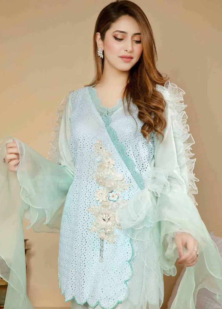 Zara Zubair Pret  Chikankari 3 Piece Suit  ZZ22FR Iris