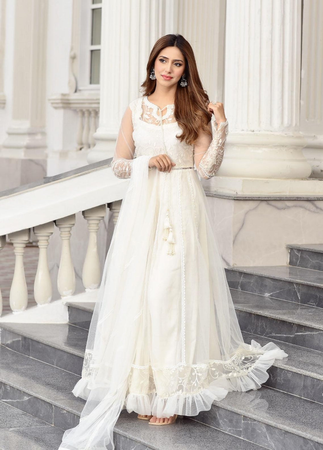 Zara Zubair Luxury Pret  Net 2 Piece Suit ZZ22LE Jasmine