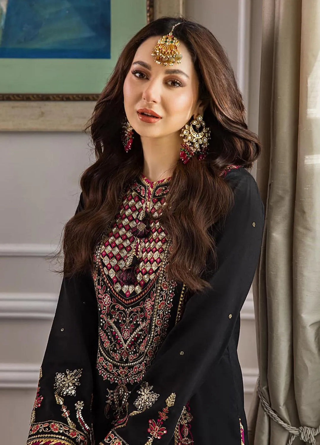 Zari Sitara By Asim Jofa Embroidered Cotton Kurti Unstitched AJ23ZS AJZS-25 - Luxury Eid Collection