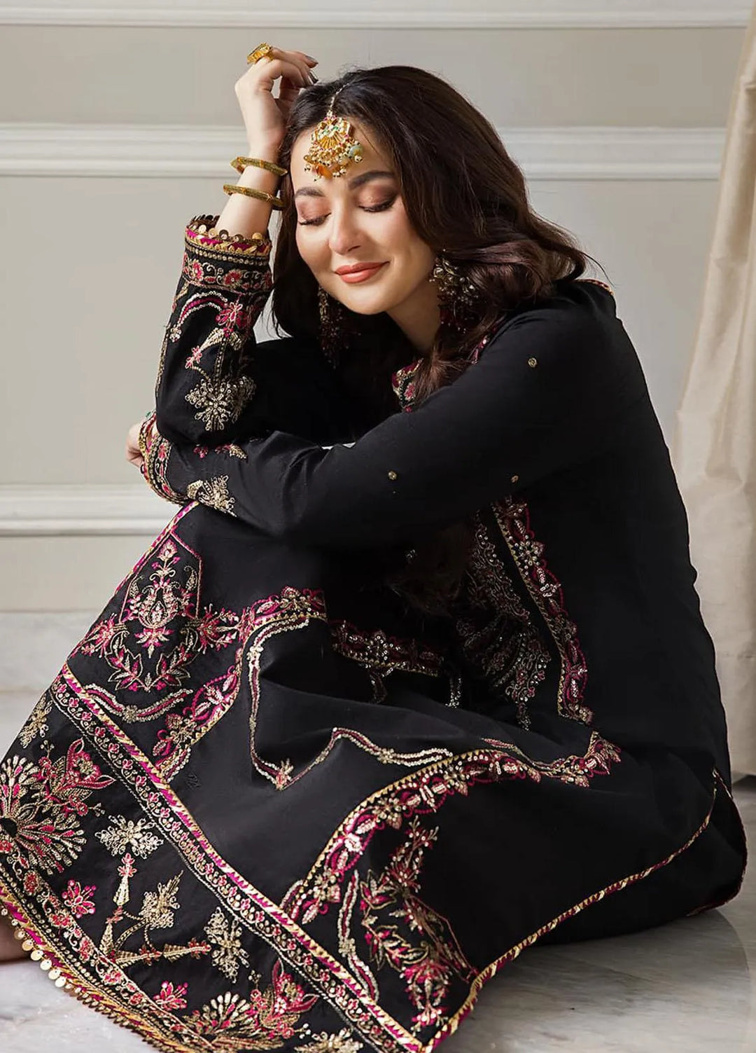 Zari Sitara By Asim Jofa Embroidered Cotton Kurti Unstitched AJ23ZS AJZS-25 - Luxury Eid Collection