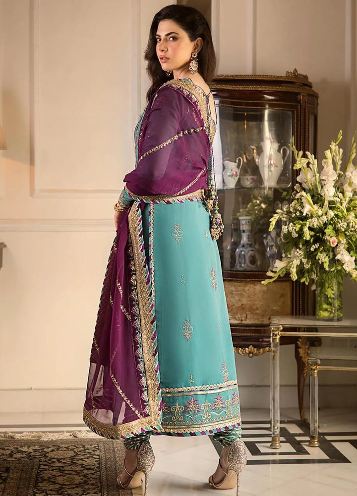 Zari Sitara By Asim Jofa Embroidered Cotton Unstitched Suit 3 Piece AJ23ZS AJZS-17 - Luxury Eid Collection