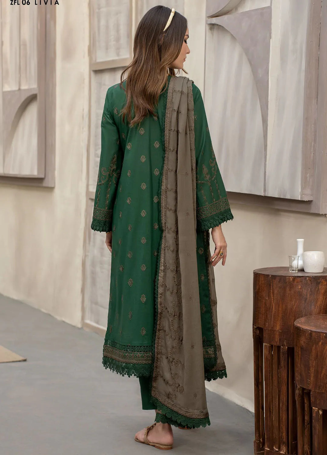 Zarif Chikankari Lawn Suit Unstitched 3 Piece ZF24F ZFL-06 Livia - Summer Collection