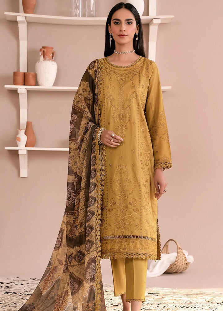 Zarif Embroidered Lawn Suits Unstitched 3 Piece ZF23EA ZEA-03 Honey - Eid Collection