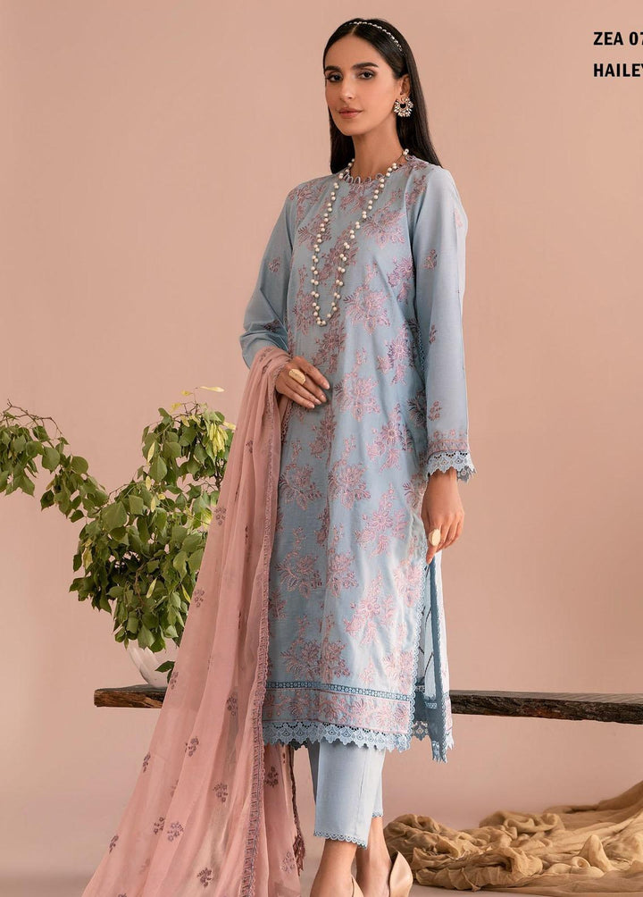 Zarif Embroidered Lawn Suits Unstitched 3 Piece ZF23EA ZEA-07 Hailey - Eid Collection