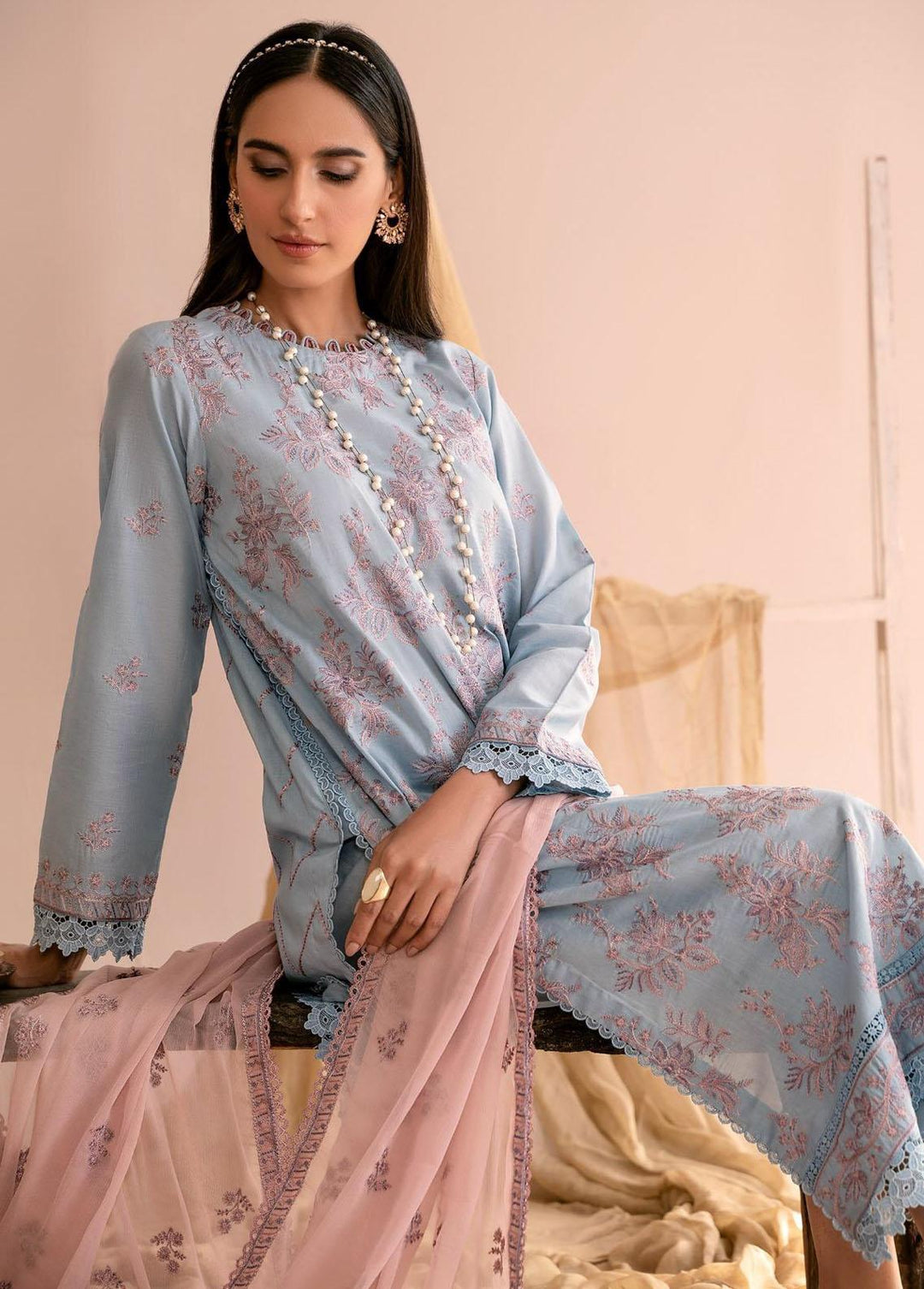 Zarif Embroidered Lawn Suits Unstitched 3 Piece ZF23EA ZEA-07 Hailey - Eid Collection