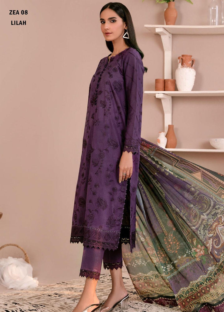 Zarif Embroidered Lawn Suits Unstitched 3 Piece ZF23EA ZEA-08 Lilah - Eid Collection