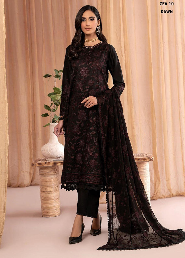 Zarif Embroidered Lawn Suits Unstitched 3 Piece ZF23EA ZEA 10 Dawn - Eid Collection