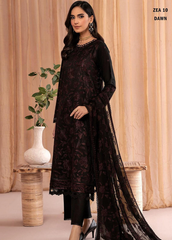 Zarif Embroidered Lawn Suits Unstitched 3 Piece ZF23EA ZEA 10 Dawn - Eid Collection