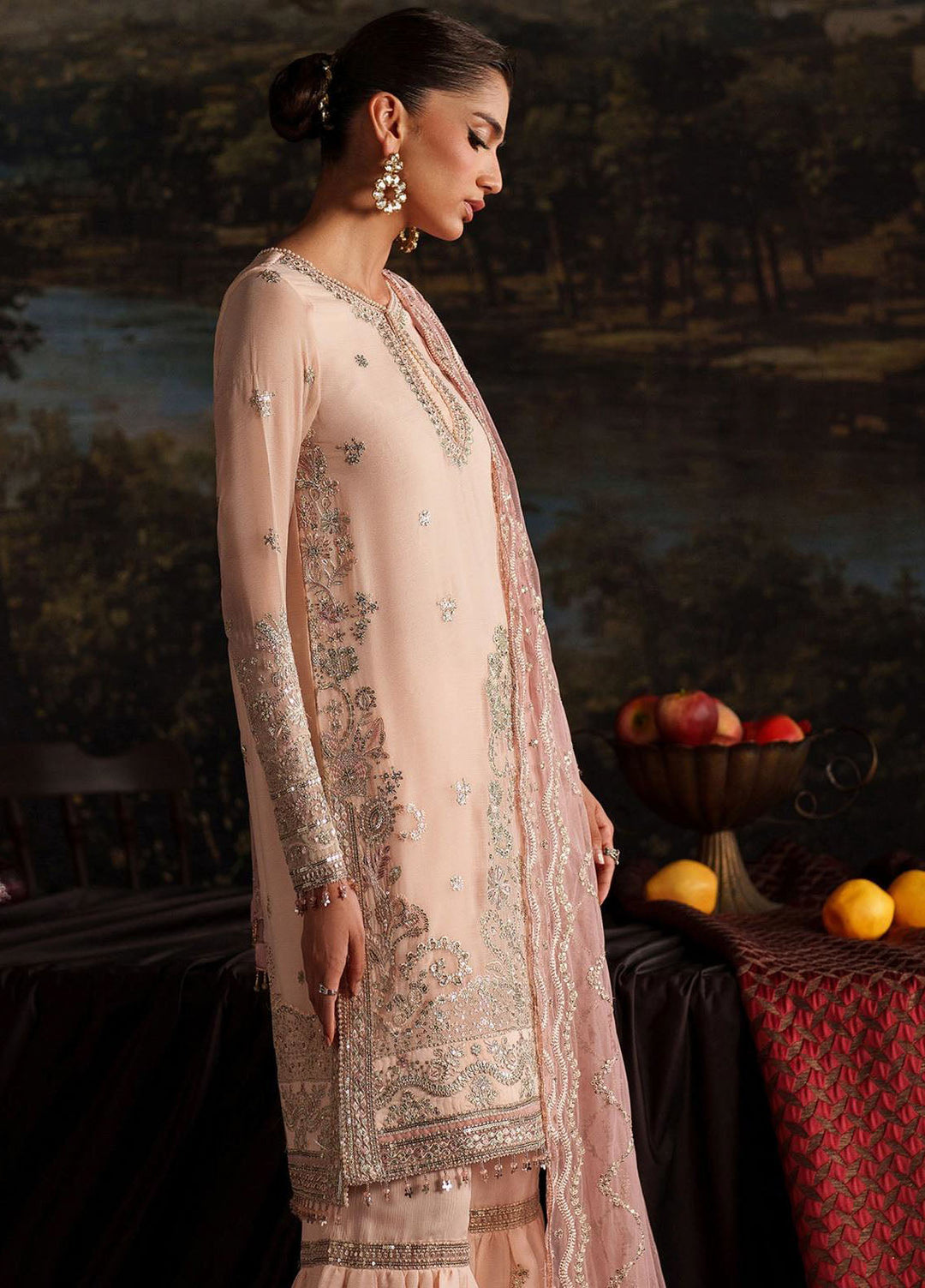 Zarif Embroidered Chiffon Suits Unstitched 3 Piece ZR25UF Prc-08 Lucia - Formals Collection