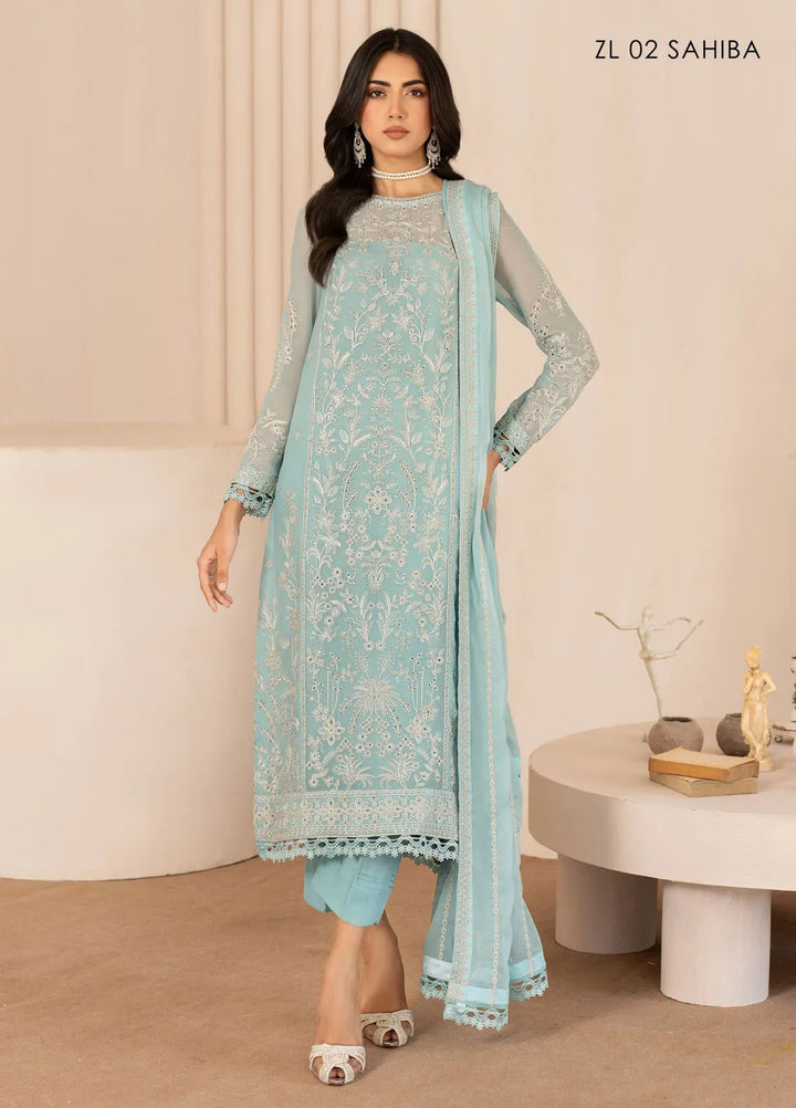 Zarif Embroidered Chiffon Suits Unstitched 3 Piece ZF24TW ZL 02 Sahiba - Formal Collection