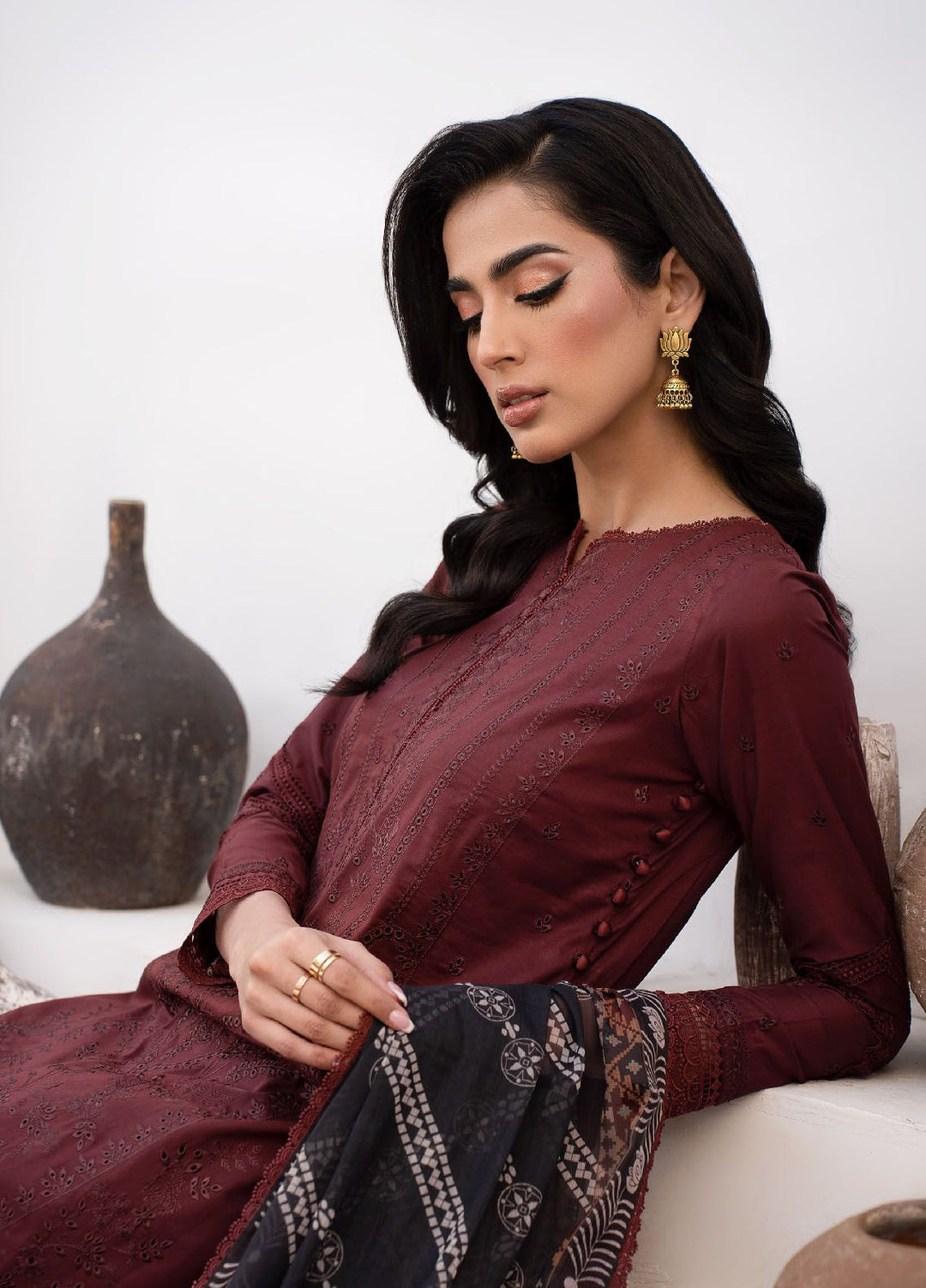 Zarif Embroidered Lawn Suit Unstitched 3 Piece ZF24E ZL 02 Elvira - Eid Collection